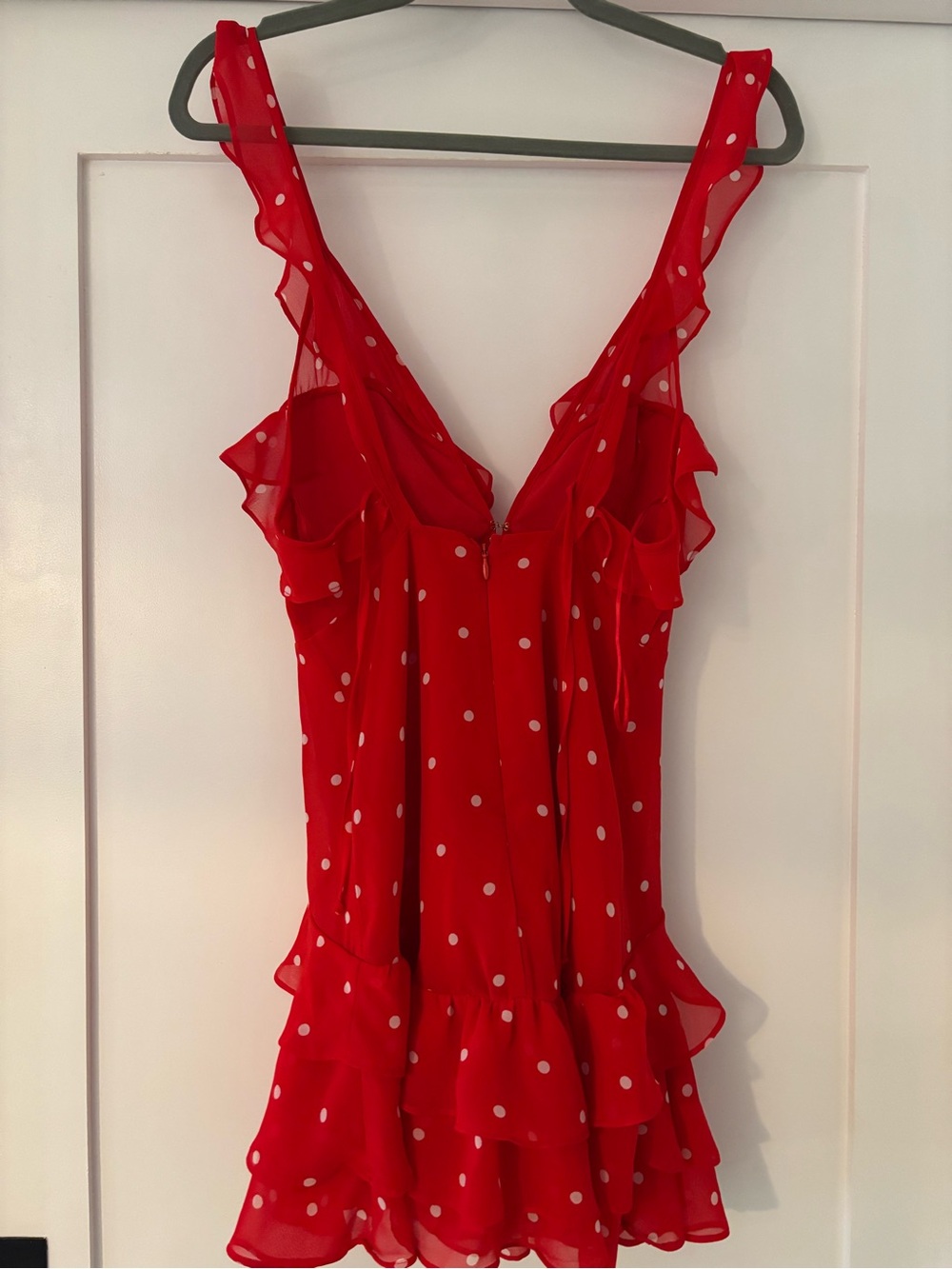 For Love & Lemons Red Polka Dot Ruffle Dress - Picture 5 of 10